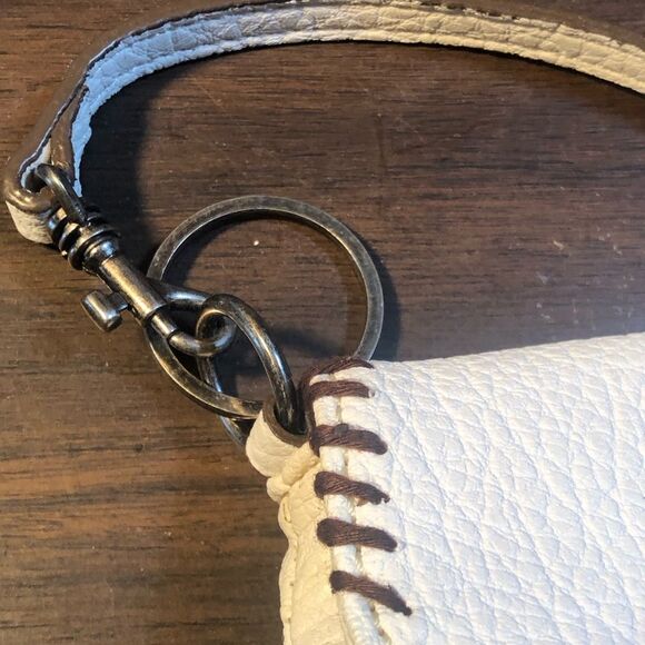 Nine West White and Brown Shoulder Bag with Fringe - Picture 10 of 12